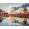 Maľovanie podľa čísel - ZÁPAD SLNKA V HISTORICKOM CENTRE LUCERNU