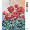 Maľovanie podľa čísel - ČERVENÉ KVETY NA ŠEDOM POZADIÍ