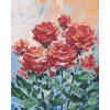 Maľovanie podľa čísel - ČERVENÉ KVETY NA ŠEDOM POZADIÍ