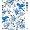 Maľovanie podľa čísel - MODRÉ KVETY A KOLIBRÍKY