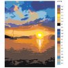 Maľovanie podľa čísel - ZÁPAD SLNKA NA JAZERE A PLACHETNICA