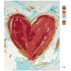 Maľovanie podľa čísel - ČERVENÉ SRDCE NA FAREBNOM POZADÍ (HALEY BUSH)