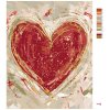 Maľovanie podľa čísel - ČERVENÉ SRDCE NA BÉŽOVOM POZADÍ (HALEY BUSH)