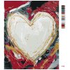 Maľovanie podľa čísel - BIELE SRDCE NA FAREBNOM POZADÍ II (HALEY BUSH)