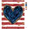 Maľovanie podľa čísel - MODRÉ SRDCE S ČERVENÝMI PRUHMI (HALEY BUSH)