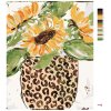 Maľovanie podľa čísel - SLNEČNICA V LEOPARDEJ VÁZE (HALEY BUSH)