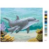 Maľovanie podľa čísel - DELFÍNY A KORALY (ROBERT JOHNSON)