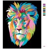 Maľovanie podľa čísel - FAREBNÝ LEV NA ČIERNOM POZADIÍ