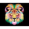 Maľovanie podľa čísel - FAREBNÝ LEV NA ČIERNOM POZADIÍ