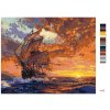 Maľovanie podľa čísel - LOĎ NA MORI A ZÁPAD SLNKA