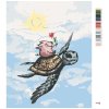 Maľovanie podľa čísel - PRASA LETIACE NA KORYTNAČKE