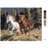 Maľovanie podľa čísel - BEŽIACE KONE A HORY