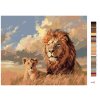 Maľovanie podľa čísel - LEV S MLÁĎAŤOM A MRAKMI