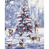 Maľovanie podľa čísel - ZVIERATÁ PRI VIANOČNOM STROMČEKU