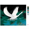 Maľovanie podľa čísel - BIELA LABUŤ NA ČIERNOM JAZERE