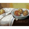 Maľovanie podľa čísel - ZÁTIŠIE HRUŠKY V MISKE A BIELA UTIERKA (PIETER WAGEMANS)