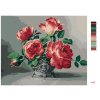 Maľovanie podľa čísel - ZÁTIŠIE RUŽOVÉ RUŽE V ZDOBENEJ VÁZE (PIETER WAGEMANS)