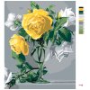 Maľovanie podľa čísel - ZÁTIŠIE BIELE A ŽLTÉ RUŽE V SKLENENEJ VÁZE (PIETER WAGEMANS)