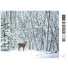Maľovanie podľa čísel - SRNA A ZASNEŽENÉ STROMY (D. RUSTY RUST)