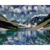 Maľovanie podľa čísel - ZASNEŽENÉ HORY A PRIEZRAČNÉ JAZERO (DENNIS FRATES)