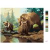 Maľovanie podľa čísel - MEDVEĎ S MEDVIEĎATAMI PRI RIEKE (D. RUSTY RUST)