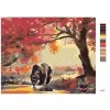 Maľovanie podľa čísel - PIJÚCI MEDVEĎ A JESENNÝ LES (D. RUSTY RUST)