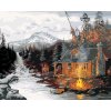 Maľovanie podľa čísel - CHATA, JELEŇ, RIEKA A HORY (D. RUSTY RUST)