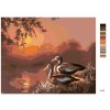 Maľovanie podľa čísel - KAČKY PRI JAZERE A ZÁPAD SLNKA (D. RUSTY RUST)