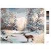 Maľovanie podľa čísel - JELEŇ A ZIMNÝ LES (D. RUSTY RUST)