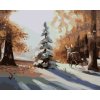 Maľovanie podľa čísel - JELEŇ PRI ZASNEŽENOM STROME (D. RUSTY RUST)