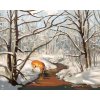Maľovanie podľa čísel - SRNEC V LESE A RIEKA V ZIME (D. RUSTY RUST)