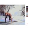 Maľovanie podľa čísel - JELEŇ PIJE Z POTOKA V ZIME (D. RUSTY RUST)
