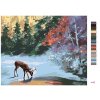Maľovanie podľa čísel - JELEŇ PRI ZAMRZNUTOM POTOKU (D. RUSTY RUST)