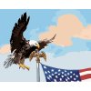 Maľovanie podľa čísel - OROL PRI STOŽIARE VLAJKY USA (D. RUSTY RUST)