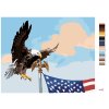 Maľovanie podľa čísel - OROL PRI STOŽIARE VLAJKY USA (D. RUSTY RUST)