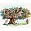 Maľovanie podľa čísel - ZVIERACÍ DOMČEK NA STROME (D. RUSTY RUST)