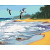 Maľovanie podľa čísel - VTÁKY LETIACE NAD PLÁŽOU (D. RUSTY RUST)