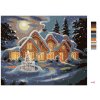 Maľovanie podľa čísel - ZASNEŽENÝ DOM V NOCI (D. RUSTY RUST)