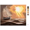 Maľovanie podľa čísel - PLACHETNICA A SLNKO ZA MRAKMI (D. RUSTY RUST)