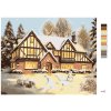 Maľovanie podľa čísel - ZASNEŽENÝ DOM SO SNEHULIAKOM (D. RUSTY RUST)
