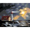 Maľovanie podľa čísel - MAJÁK A SLNKO ZAHALENÉ MRAKMI (D. RUSTY RUST)