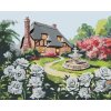 Maľovanie podľa čísel - BIELE RUŽE A DOM S FONTÁNOU (D. RUSTY RUST)