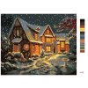 Maľovanie podľa čísel - ZASNEŽENÝ DOM S KAMENNÝM CHODNÍČKOM (D. RUSTY RUST)