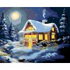 Maľovanie podľa čísel - ZASNEŽENÝ DOM PRI SPLNE (D. RUSTY RUST)