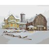 Maľovanie podľa čísel - DOM SO STODOLOU V ZIME (D. RUSTY RUST)
