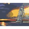 Maľovanie podľa čísel - PLACHETNICA A ZÁPAD SLNKA (D. RUSTY RUST)
