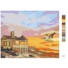 Maľovanie podľa čísel - PELIKÁN, DOM PRI MORI A ZÁPAD SLNKA (D. RUSTY RUST)