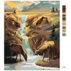 Maľovanie podľa čísel - JELEŇ , VODOPÁD A ZÁPAD SLNKA (D. RUSTY RUST)