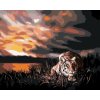 Maľovanie podľa čísel - ČÍHAJÚCI TIGER A ZÁPAD SLNKA (D. RUSTY RUST)