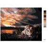 Maľovanie podľa čísel - ČÍHAJÚCI TIGER A ZÁPAD SLNKA (D. RUSTY RUST)